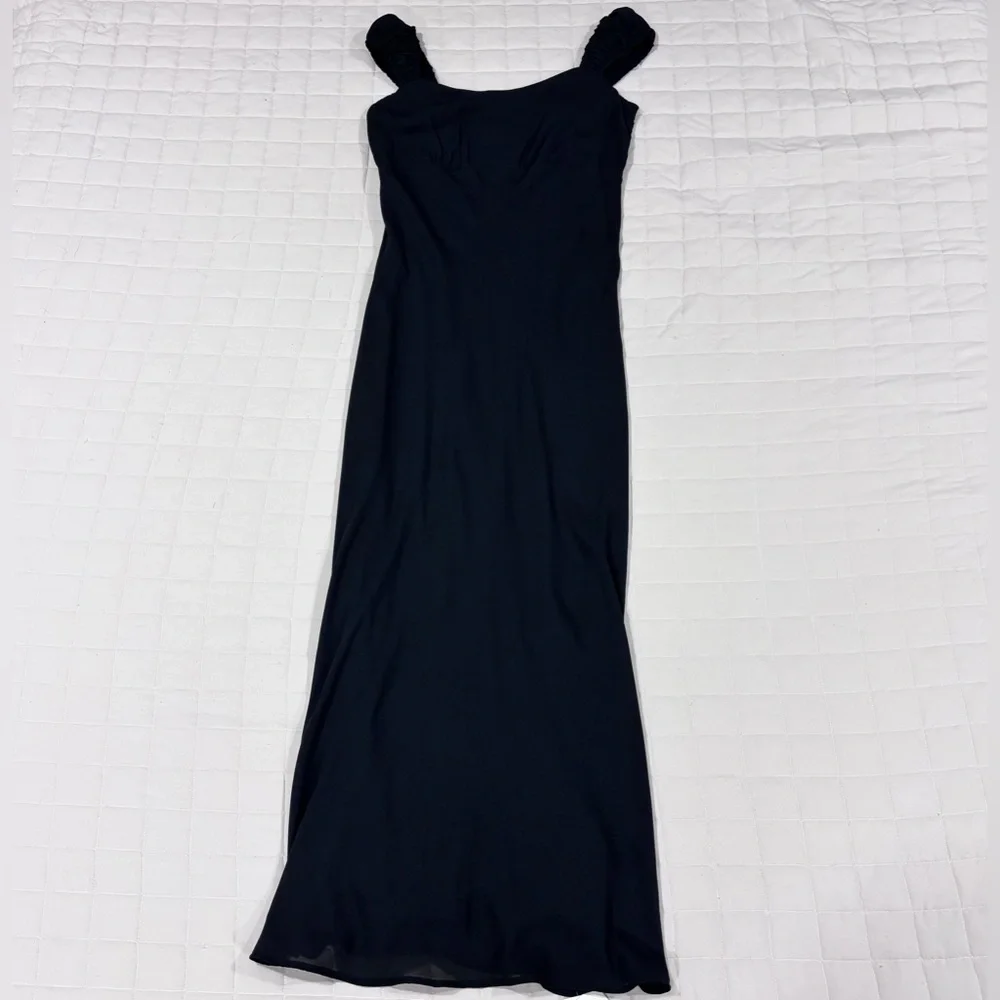 NWT Abercrombie & Fitch Black Chiffon Empire Waist Maxi Dress Medium Bridgerton